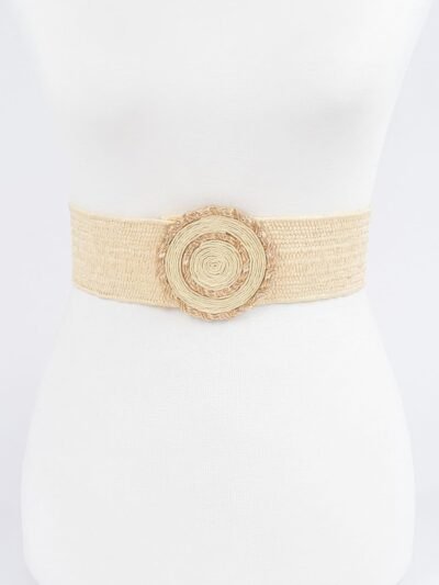 Faux Straw Elastic Belt