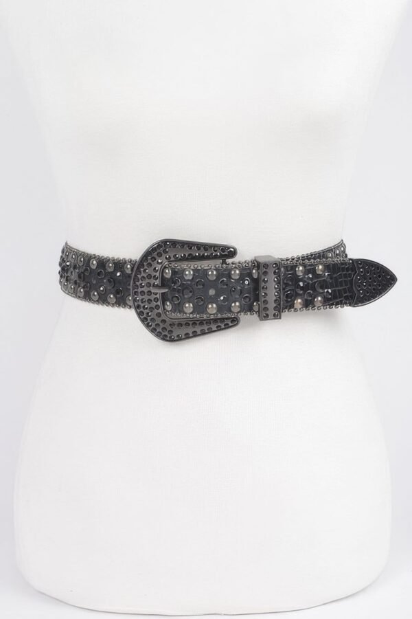 Rhinestone Metal Studded Multi Metal Belt
