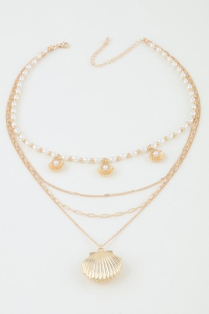Multi Seashell Charm Drop Necklace - Image 3