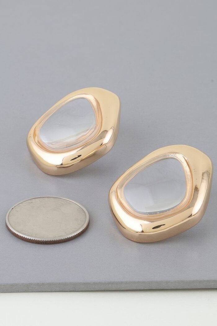 Abstract Transparent Stone Earrings - Image 3
