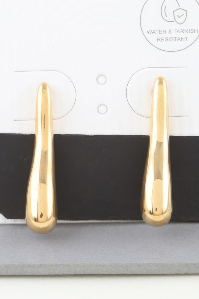 Shiny Bar Teardrop Earrings - Image 1
