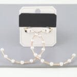 Twisted Pearl Open Hoop Earrings