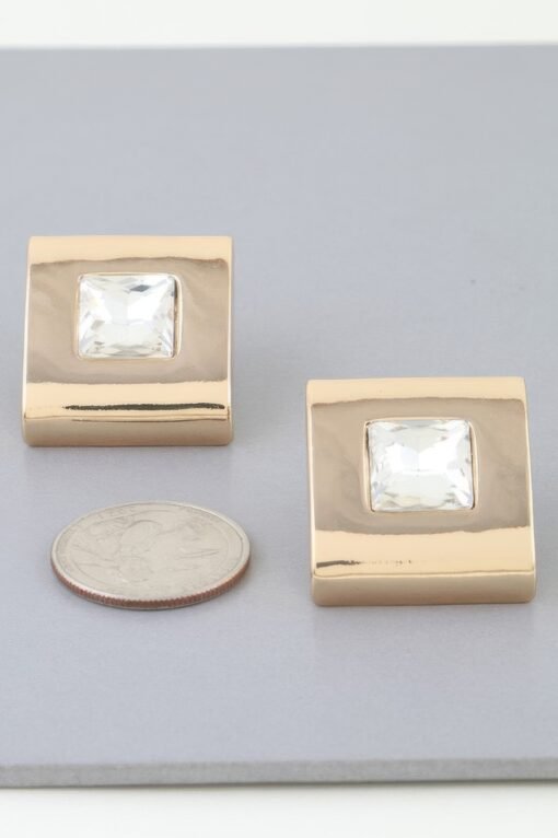 Cubic Rhinestone Stud Earrings