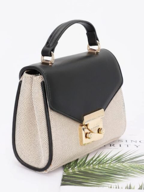 Canvas Top Handle Flap Bag