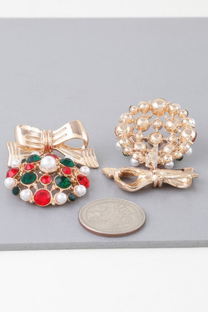 Bejeweled Ribbon Ornament Earrings - Image 2