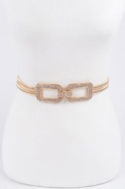 Rhinestone Metal Stretch Belt