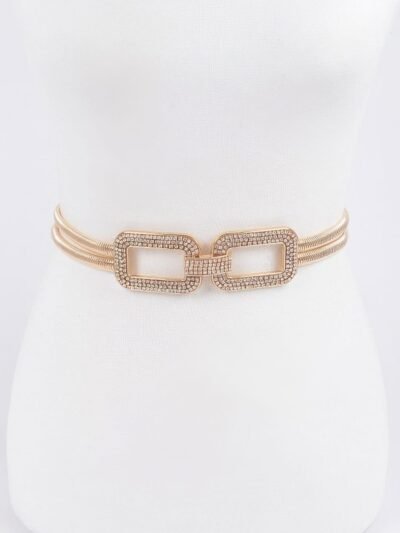 Rhinestone Metal Stretch Belt