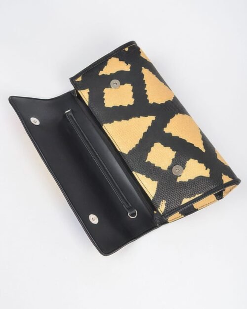 animal print clutch with color palette