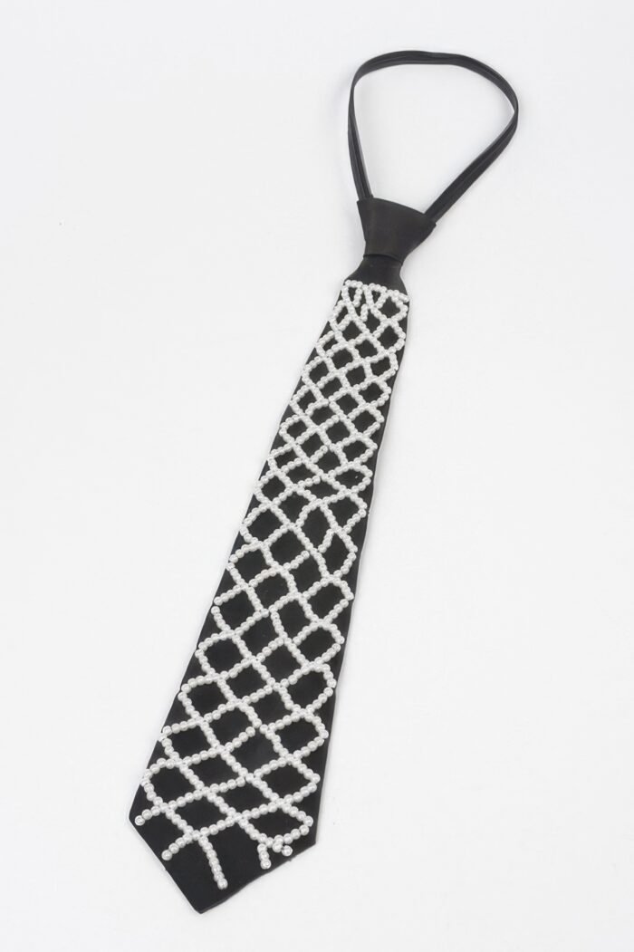 Handmade Faux Pearl Necktie Necklace - Image 2