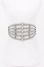 Wide Rhinestone Waist Belt