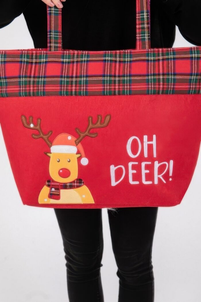 Oh Deer Letter Reindeer Christmas Tote Bag - Image 7