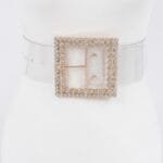 Multi Rhinestone Buckle Clear Plus Size Belt