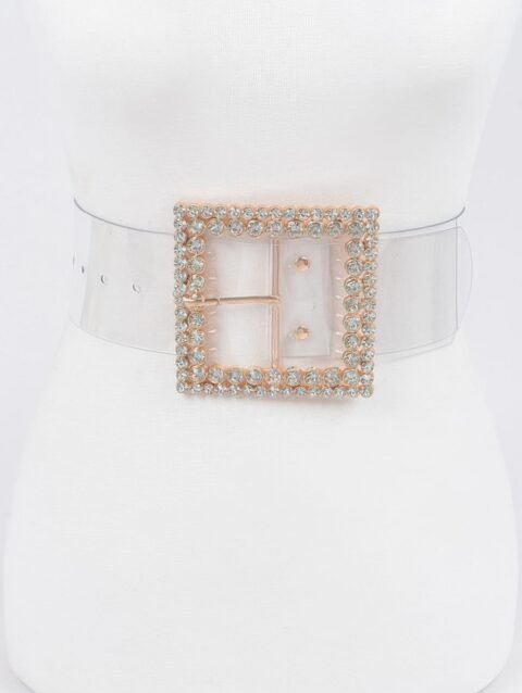 Multi Rhinestone Buckle Clear Plus Size Belt