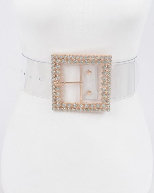 Multi Rhinestone Buckle Clear Plus Size Belt
