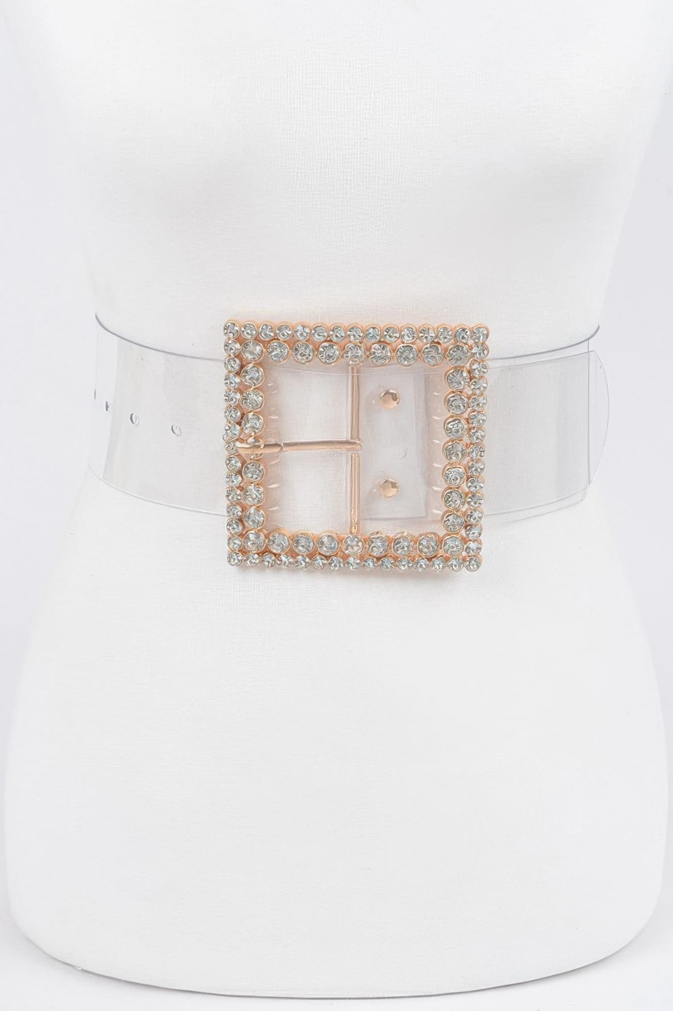 WH20024772.jpg Multi Rhinestone Buckle Clear Plus Size Belt