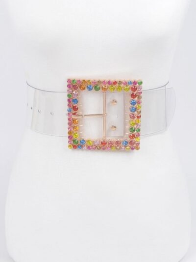 Multi Rhinestone Buckle Clear Plus Size Belt Multi Rhinestone Buckle Clear Plus Size Belt