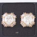 Double Cubic Rhinestone Stud Earrings