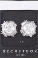 Double Cubic Rhinestone Stud Earrings