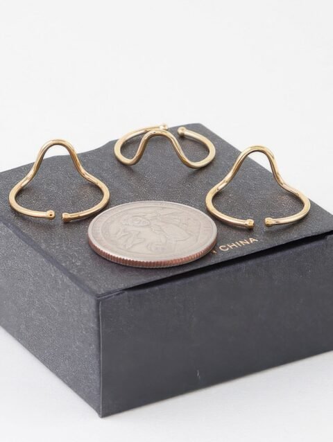 Triple Open Wave Ring Set