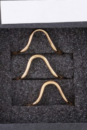 Triple Open Wave Ring Set