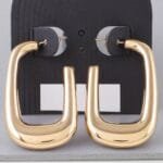 Shiny Frame Hoop Earrings