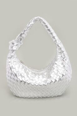 Faux Leather Braided Big Hobo Bag