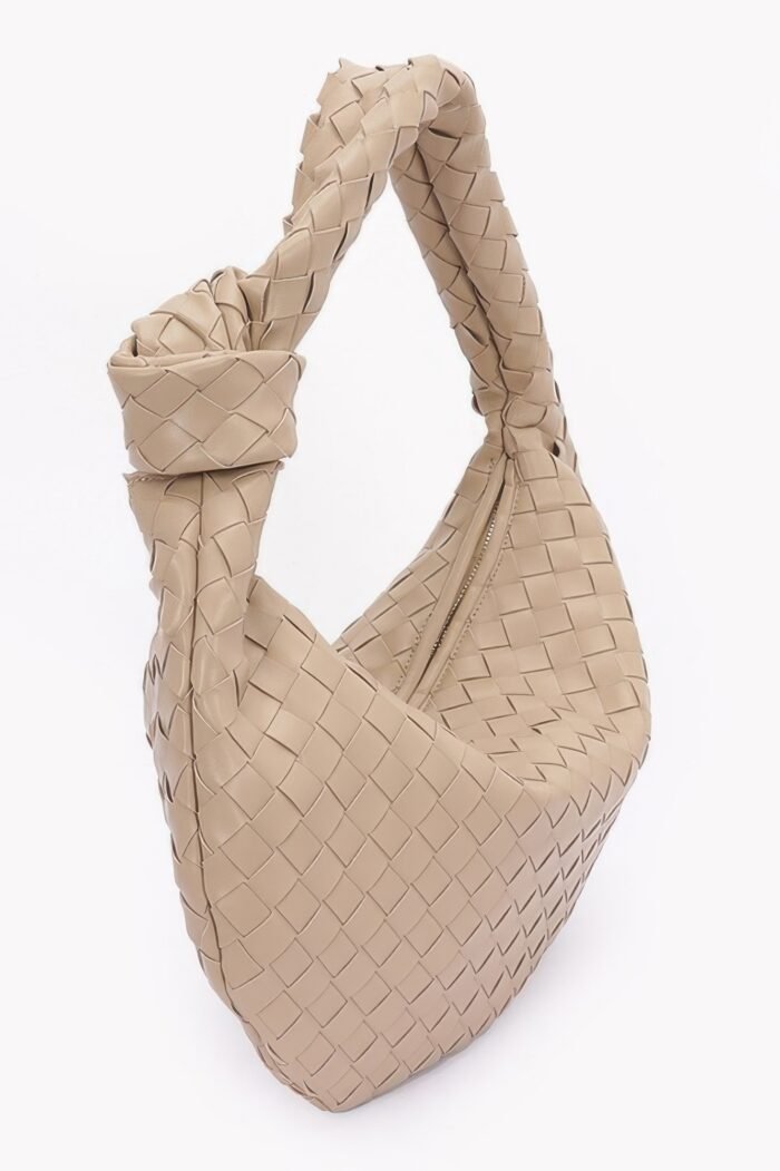 Faux Leather Braided Big Hobo Bag - Image 6