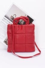 Quilted Faux Leather Padded Tote Bag