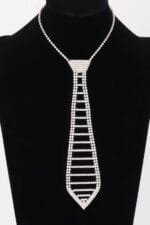 Rhinestone Necktie Necklace