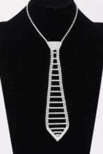 Rhinestone Necktie Necklace