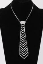 Rhinestone Necktie Necklace