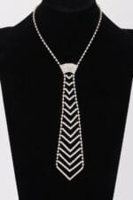 Rhinestone Necktie Necklace