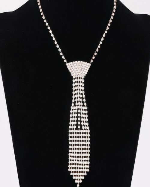 Rhinestone Necktie Necklace