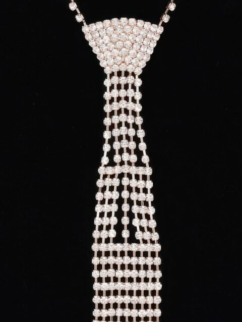 Rhinestone Necktie Necklace