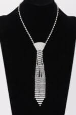Rhinestone Necktie Necklace
