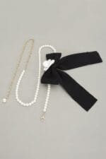 Flower Ribbon Faux Pearl Belt