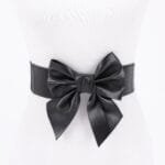 Faux Leather Ribbon Elastic Belt
