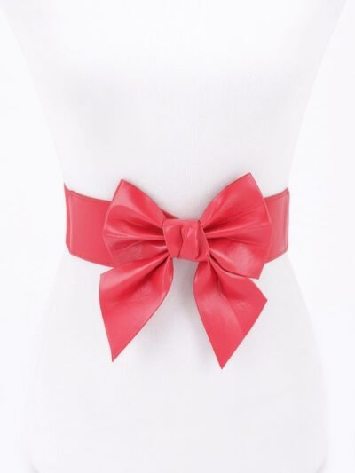 Faux Leather Ribbon Elastic Belt Faux Leather Ribbon Elastic Belt