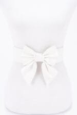 Faux Leather Ribbon Elastic Belt