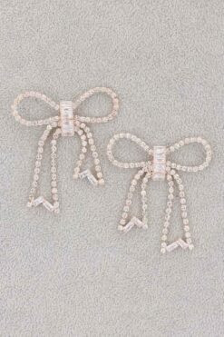 Rhinestone Ribbon Earring