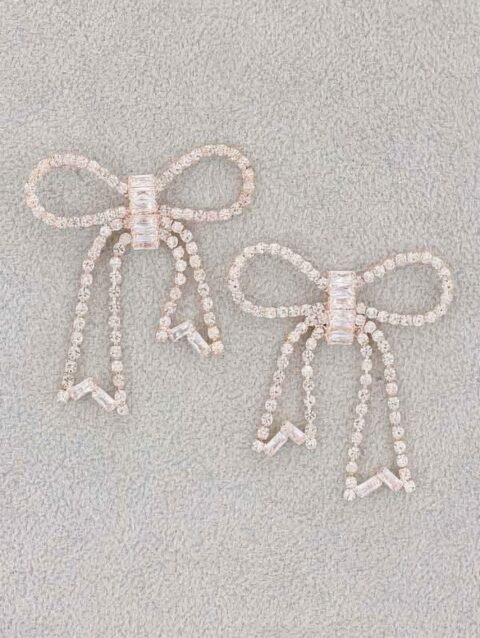 Rhinestone Ribbon Earring