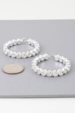 Geometric Rhinestone Cut Hoop Earrings