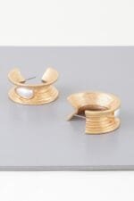 Flared Pearl Teardrop Hoop Earrings