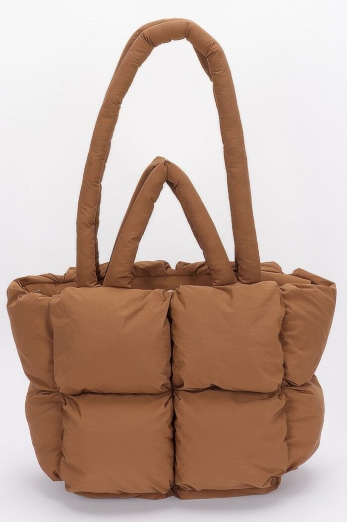 Nylon Quilted Padded Tote Bag - Image 1
