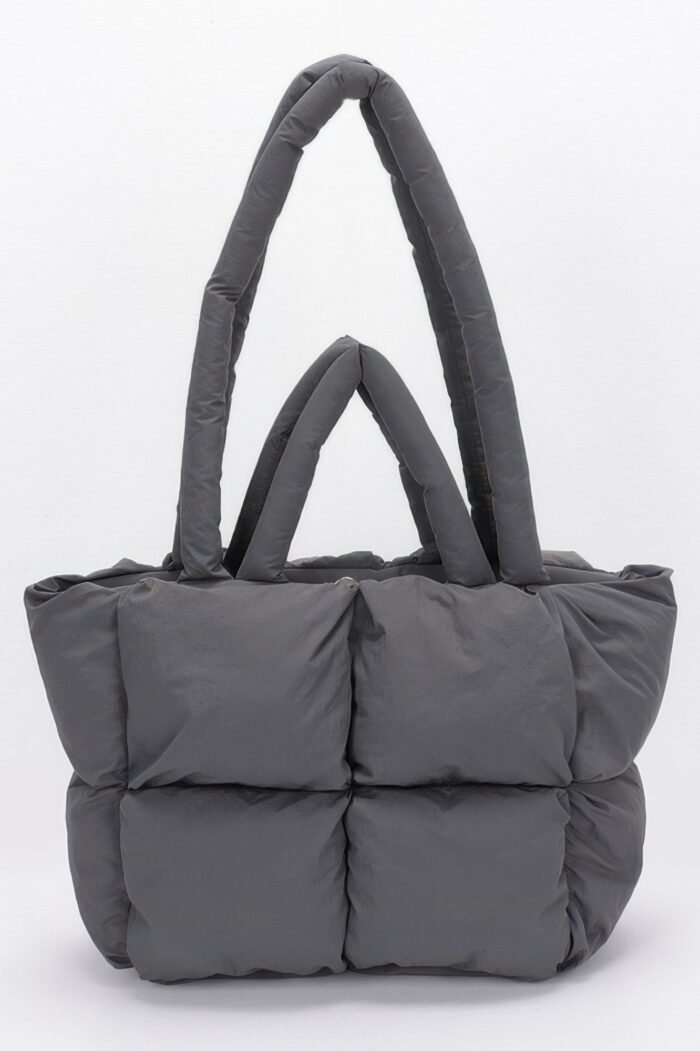 Nylon Quilted Padded Tote Bag - Image 2