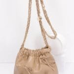 Faux Leather Multi Ribbon Bucket Chaincrossbodybag