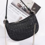 Faux Leather Braided Double Hobo Bag