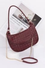 Faux Leather Braided Double Hobo Bag