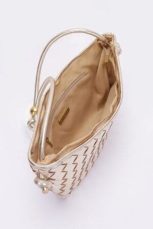 Faux Leather Braided Wrist And Shoulder Bag Faux Leather Braided Wrist And Shoulder Bag