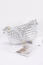 Faux Leather Braided Wrist And Shoulder Bag